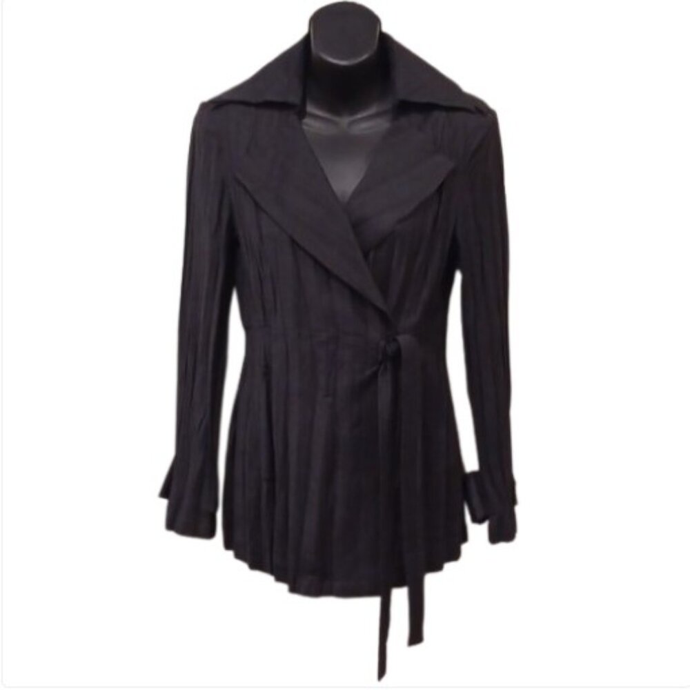 Simon Chang Stretch Accordian Pleat Wrap Blazer- Sz. 4
